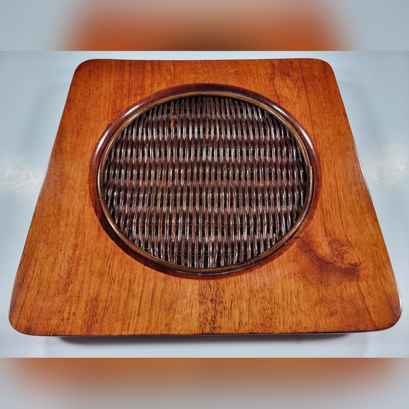 Lenox Riverwood Teak Square Plate Charger Decorative Rustic Cabin Replacement